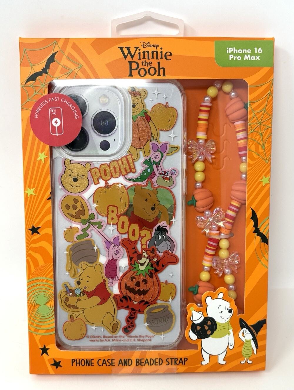 Disney Winnie The Pooh Halloween Skinnydip iPhone 16 Pro Max Case Beaded Strap